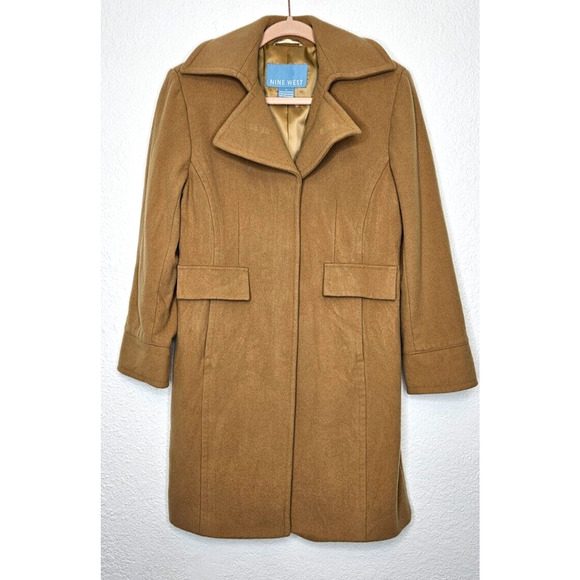 Nine West Jackets & Blazers - Nine West Camel Brown Wool Blend Pea Coat